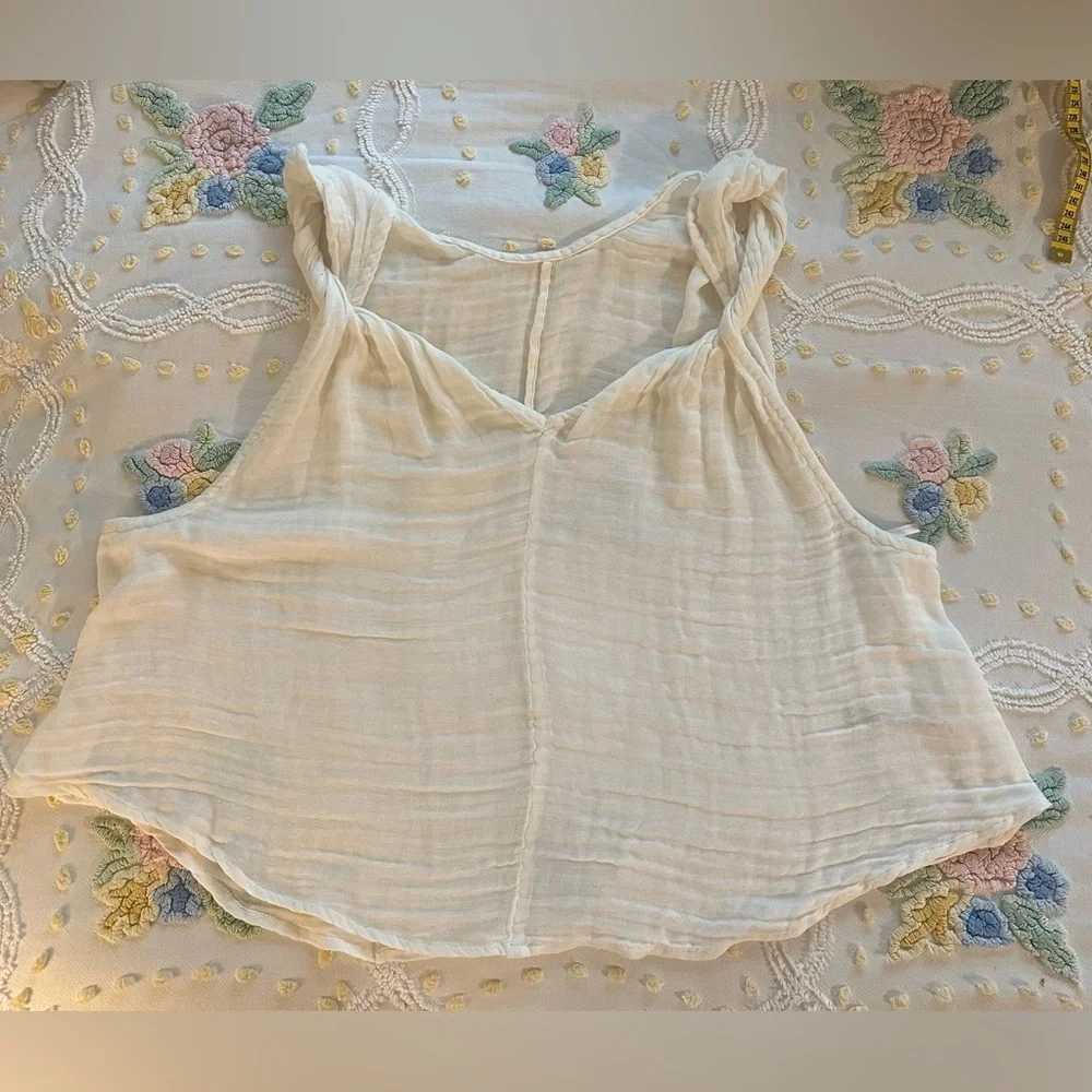 Free People Ivory Massima Reversible Twisted Strap Tank Top Gauzey Lightweight - Picture 6 of 13